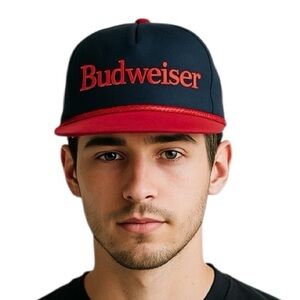 Budweiser Blue Red SnapBack Vintage 90s Embroidered Baseball Hat Streetwear